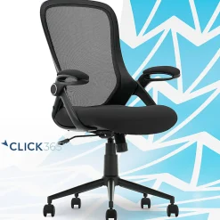 Click365 Flip Ergonomic Mesh Mid-Back Office Task Chair, Black