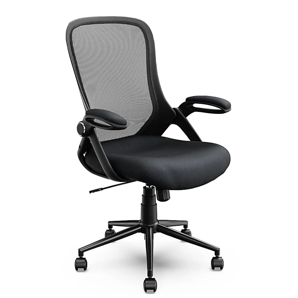 Click365 Flip Ergonomic Mesh Mid-Back Office Task Chair, Black