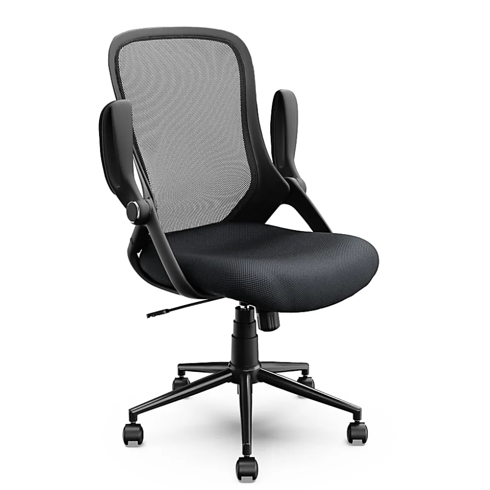 Click365 Flip Ergonomic Mesh Mid-Back Office Task Chair, Black