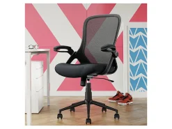 Click365 Flip Ergonomic Mesh Mid-Back Office Task Chair, Black
