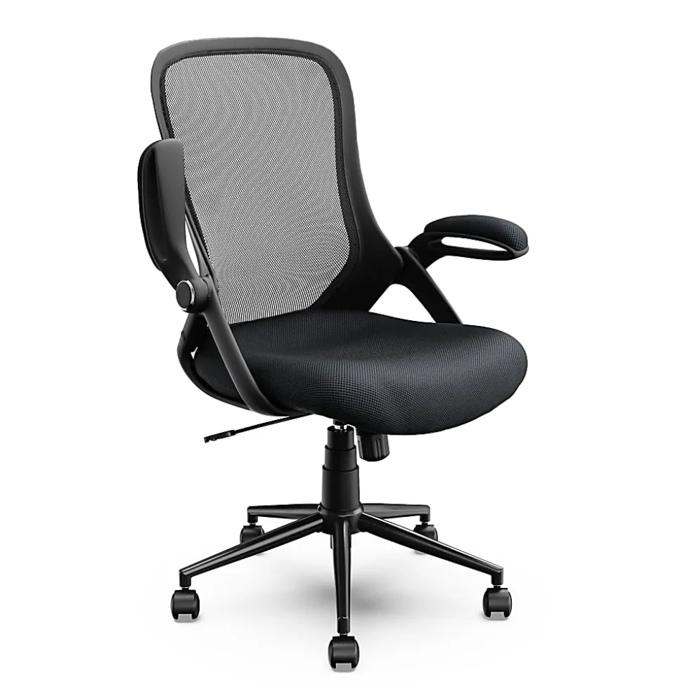 Click365 Flip Ergonomic Mesh Mid-Back Office Task Chair, Black