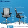 Click365 Flip Ergonomic Mesh Mid-Back Office Task Chair, Gray