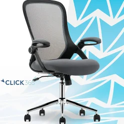 Click365 Flip Ergonomic Mesh Mid-Back Office Task Chair, Gray