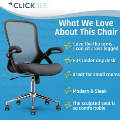 Click365 Flip Ergonomic Mesh Mid-Back Office Task Chair, Gray