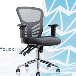 Click365 Flow Ergonomic Mesh Mid-Back Office Task Chair, Gray
