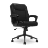 Click365 Transform 1.0 Ergonomic Bonded Leather Mid-Back Manager Office Chair, Black