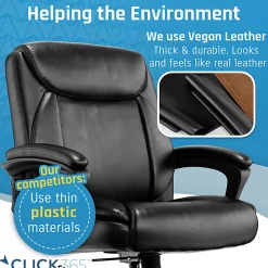 Click365 Transform 1.0 Ergonomic Bonded Leather Mid-Back Manager Office Chair, Black
