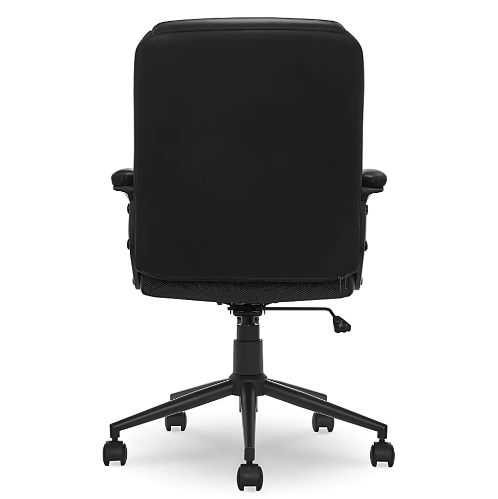 Click365 Transform 1.0 Ergonomic Bonded Leather Mid-Back Manager Office Chair, Black