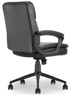 Click365 Transform 2.0 Ergonomic Bonded Leather Mid-Back Office Chair, Black