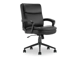 Click365 Transform 2.0 Ergonomic Bonded Leather Mid-Back Office Chair, Black