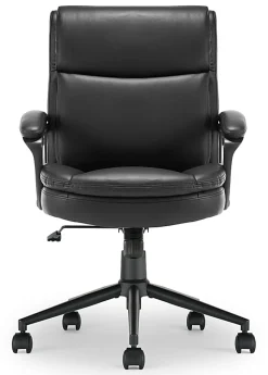Click365 Transform 2.0 Ergonomic Bonded Leather Mid-Back Office Chair, Black