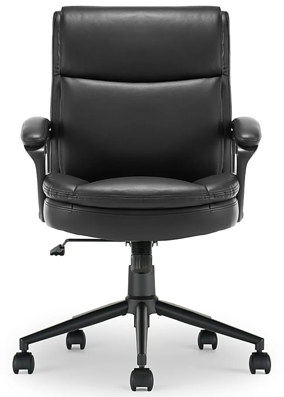 Click365 Transform 2.0 Ergonomic Bonded Leather Mid-Back Office Chair, Black