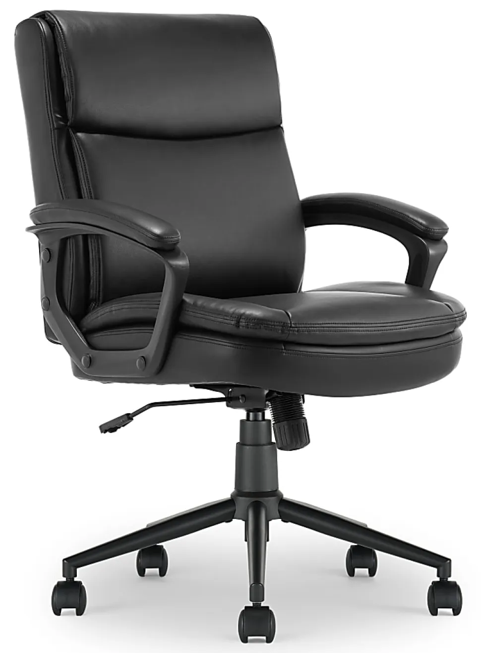 Click365 Transform 2.0 Ergonomic Bonded Leather Mid-Back Office Chair, Black