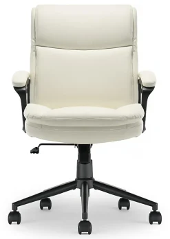 Click365 Transform 2.0 Ergonomic Bonded Leather Mid-Back Office Chair, White/Black