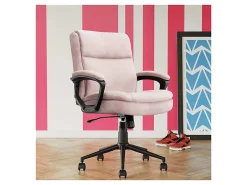 Click365 Transform 2.0 Ergonomic Fabric Mid-Back Desk Chair, Pink/Black