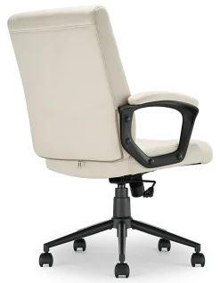 Click365 Transform 3.0 Ergonomic Vegan Leather Mid-Back Manager's Chair, Off-White
