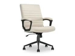 Click365 Transform 3.0 Ergonomic Vegan Leather Mid-Back Manager's Chair, Off-White
