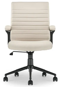 Click365 Transform 3.0 Ergonomic Vegan Leather Mid-Back Manager's Chair, Off-White
