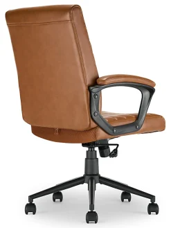 Click365 Transform 3.0 Ergonomic Vegan Leather Mid-Back Manager's Chair, Cognac
