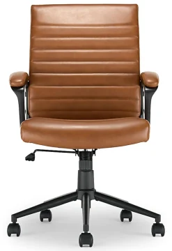 Click365 Transform 3.0 Ergonomic Vegan Leather Mid-Back Manager's Chair, Cognac
