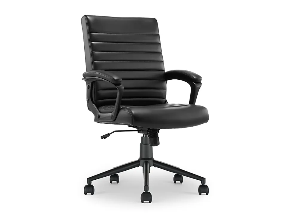 Click365 Transform 3.0 Ergonomic Vegan Leather Mid-Back Manager's Chair, Black