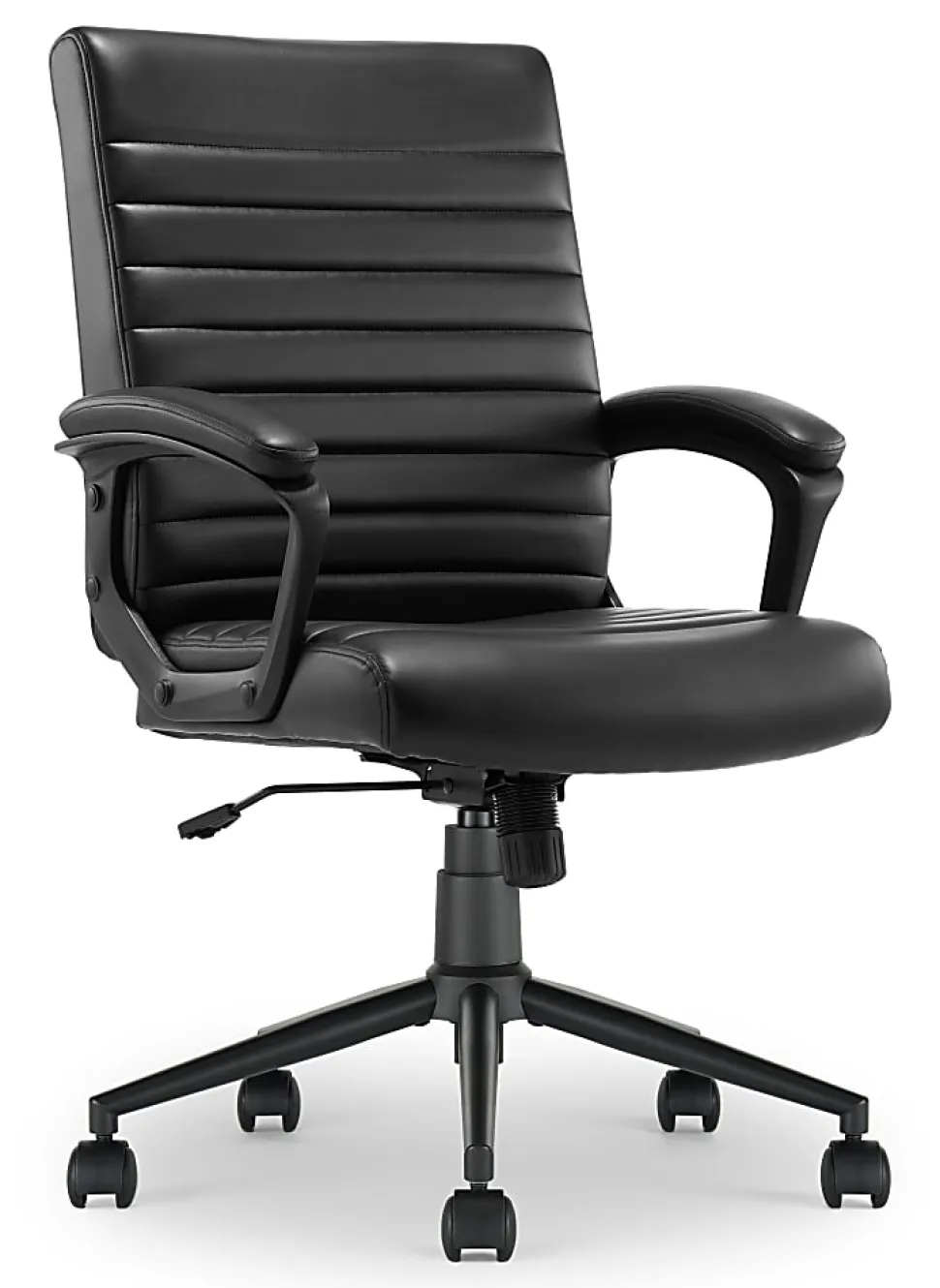 Click365 Transform 3.0 Ergonomic Vegan Leather Mid-Back Manager's Chair, Black