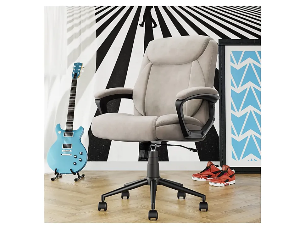 Click365 Transform 1.0 Mid-Back Fabric Manager's Chair, Beige