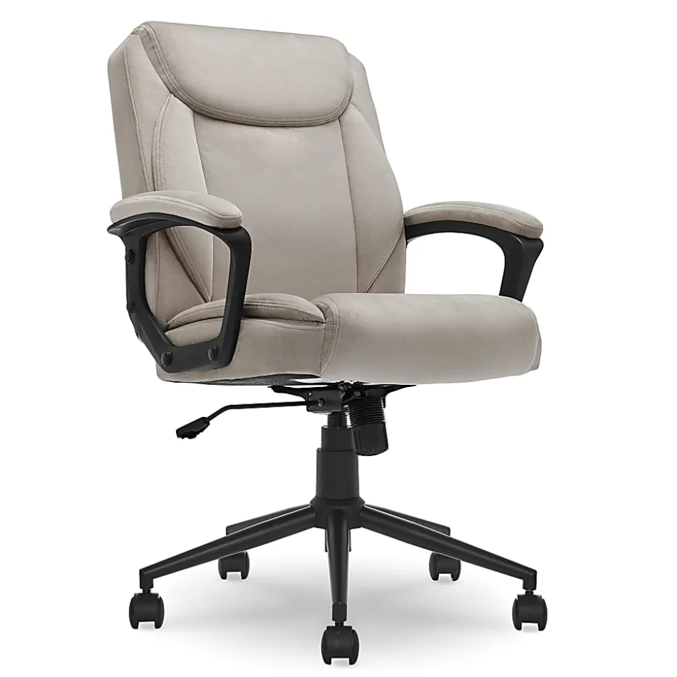 Click365 Transform 1.0 Mid-Back Fabric Manager's Chair, Beige