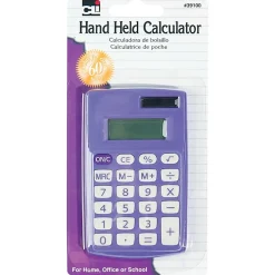 CLI 8-Digit Handheld Calculators, Assorted Colors, Set Of 12 Calculators
