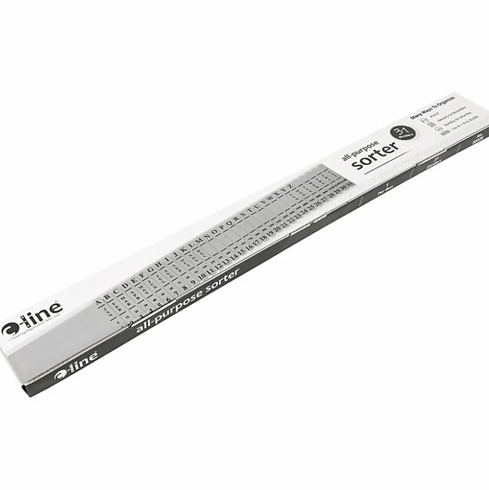 C-Line® All-Purpose Plastic Sorter, 2 1/2" x 23 1/2" x 3/4", Blue/Gray