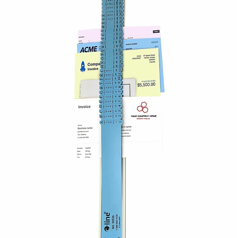 C-Line® All-Purpose Plastic Sorter, 2 1/2" x 23 1/2" x 3/4", Blue/Gray