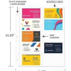 C-Line Business Card Holders Without Tabs, 8 1/8