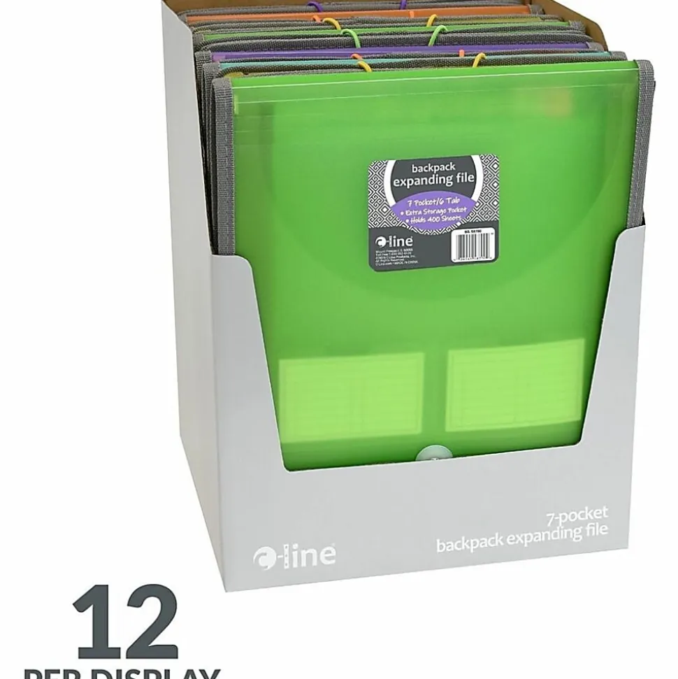 C-Line CLI-58700 Letter Organizer Folder - 8 1/2" x 11" - 400 Sheets Capacity - 7 Front, Internal Pocket - Assorted - 1 Each