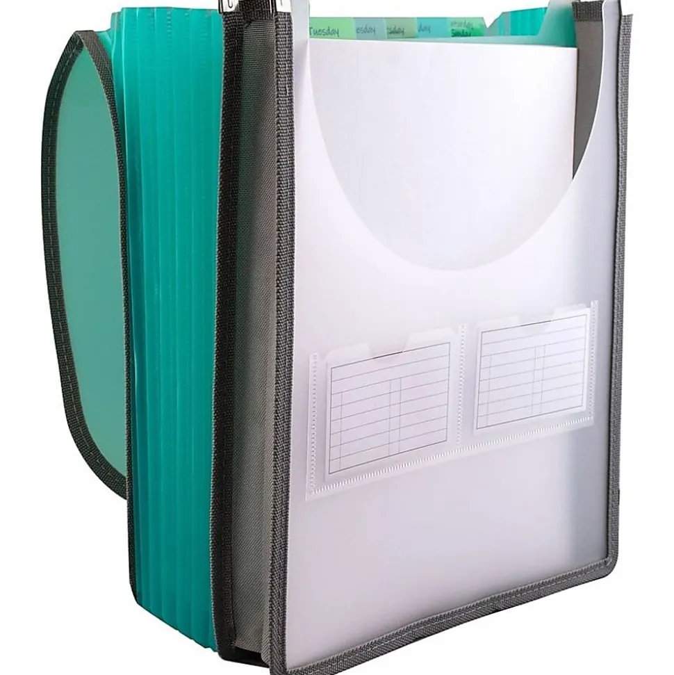 C-Line CLI-58700 Letter Organizer Folder - 8 1/2" x 11" - 400 Sheets Capacity - 7 Front, Internal Pocket - Assorted - 1 Each
