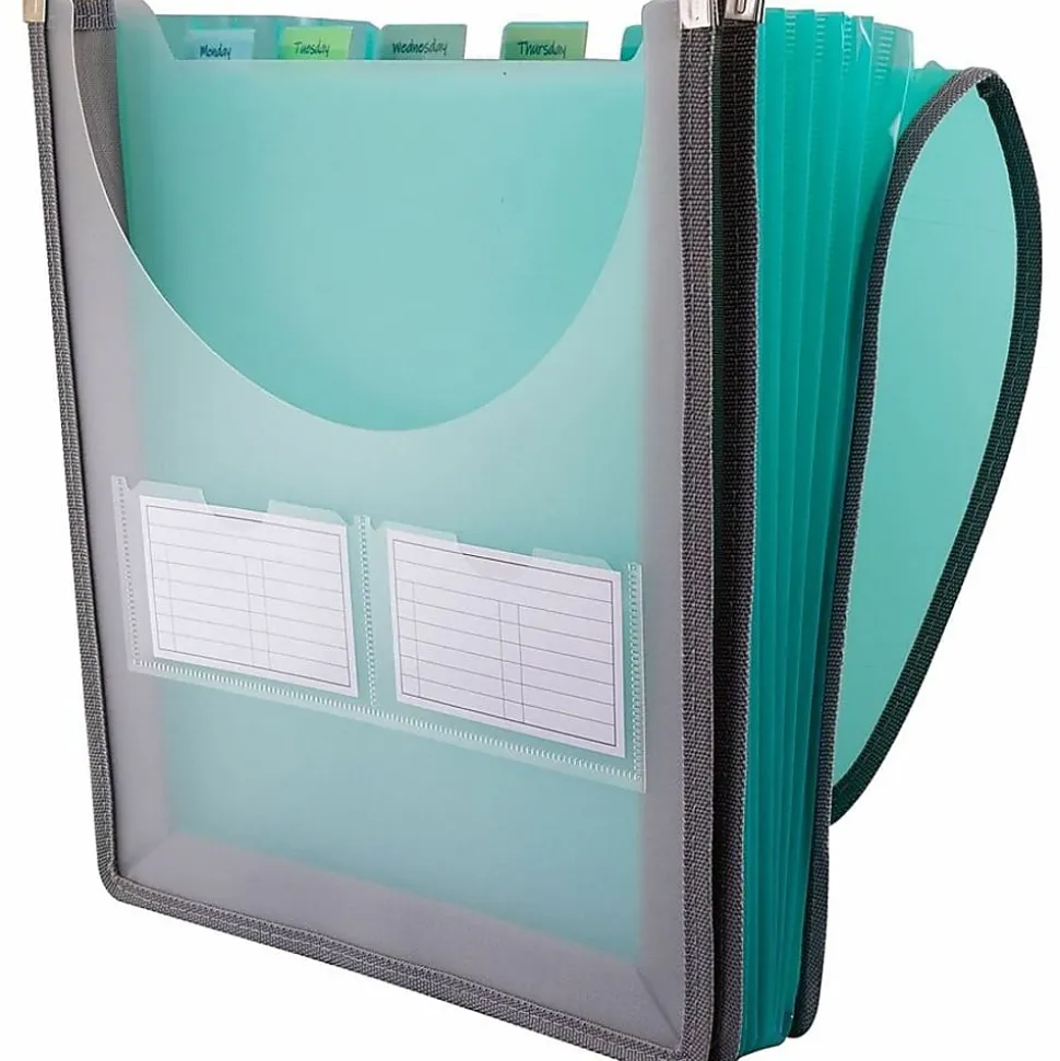 C-Line CLI-58700 Letter Organizer Folder - 8 1/2" x 11" - 400 Sheets Capacity - 7 Front, Internal Pocket - Assorted - 1 Each