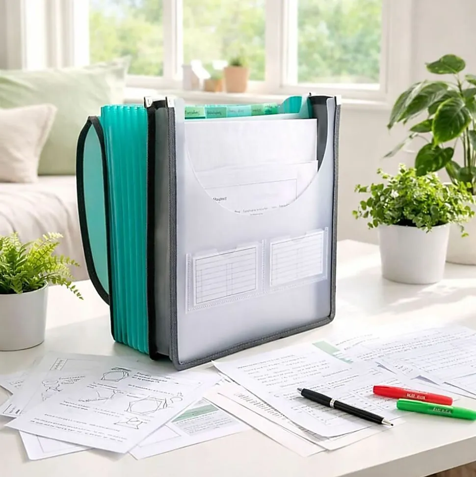 C-Line CLI-58700 Letter Organizer Folder - 8 1/2" x 11" - 400 Sheets Capacity - 7 Front, Internal Pocket - Assorted - 1 Each