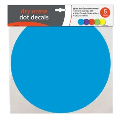 C-Line® Dry-Erase Stickers, 11" x 11", Assorted Colors, Pack Of 5 Stickers
