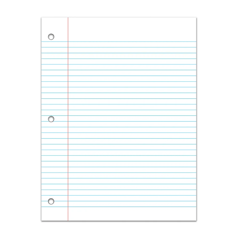 C-Line Filler Paper, 8” x 10-1/2”, College Rule, 100 Sheets Per Ream, White, Pack Of 36 Reams