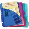 C-Line® Mini-Size 5-Tab Poly Index Dividers With Pockets, 5 1/2" x 8 1/2", Assorted Colors, 5 Dividers Per Pack, Set Of 12 Packs