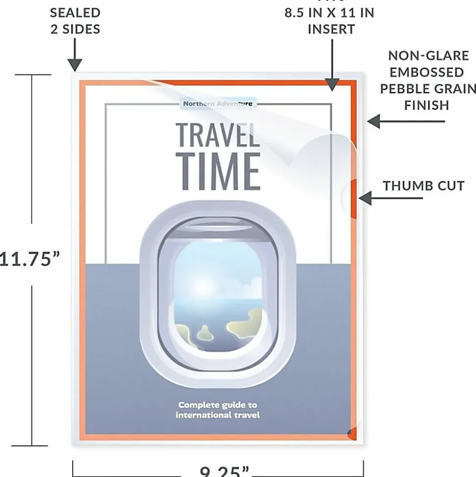 C-Line® Non-Glare Vinyl Project Folders, Letter Size, Clear, Box Of 50