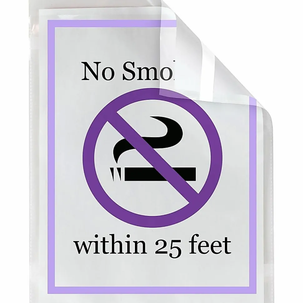 C-Line® Peel/Stick Pockets With Antimicrobial Protection, Letter Size, Clear, Pack Of 10