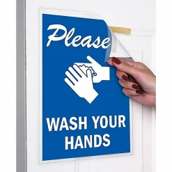 C-Line® Peel/Stick Pockets With Antimicrobial Protection, Letter Size, Clear, Pack Of 10