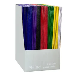 C-Line 2-Pocket Paper Folders, Letter Size, Assorted Colors, Pack Of 100 Folders