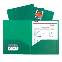 C-Line 2-Pocket Poly Portfolios, Letter Size, Green, Pack Of 25 Portfolios