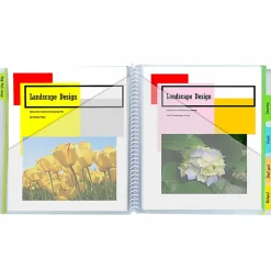 C-Line 10-Pocket Poly Portfolios With Write-On Index Tabs, 8-1/2" x 11", 5-Tab, Clear, Pack Of 3 Portfolios