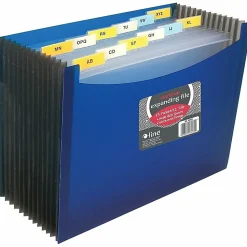 C-Line 13-Pocket Polypropylene Expanding File With 12 Dividers, 9" Expansion, Letter Size, Blue