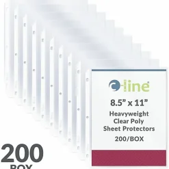 C-Line® Polypropylene Top-Loading Sheet Protectors, 8 1/2" x 11", Heavyweight, Box Of 200