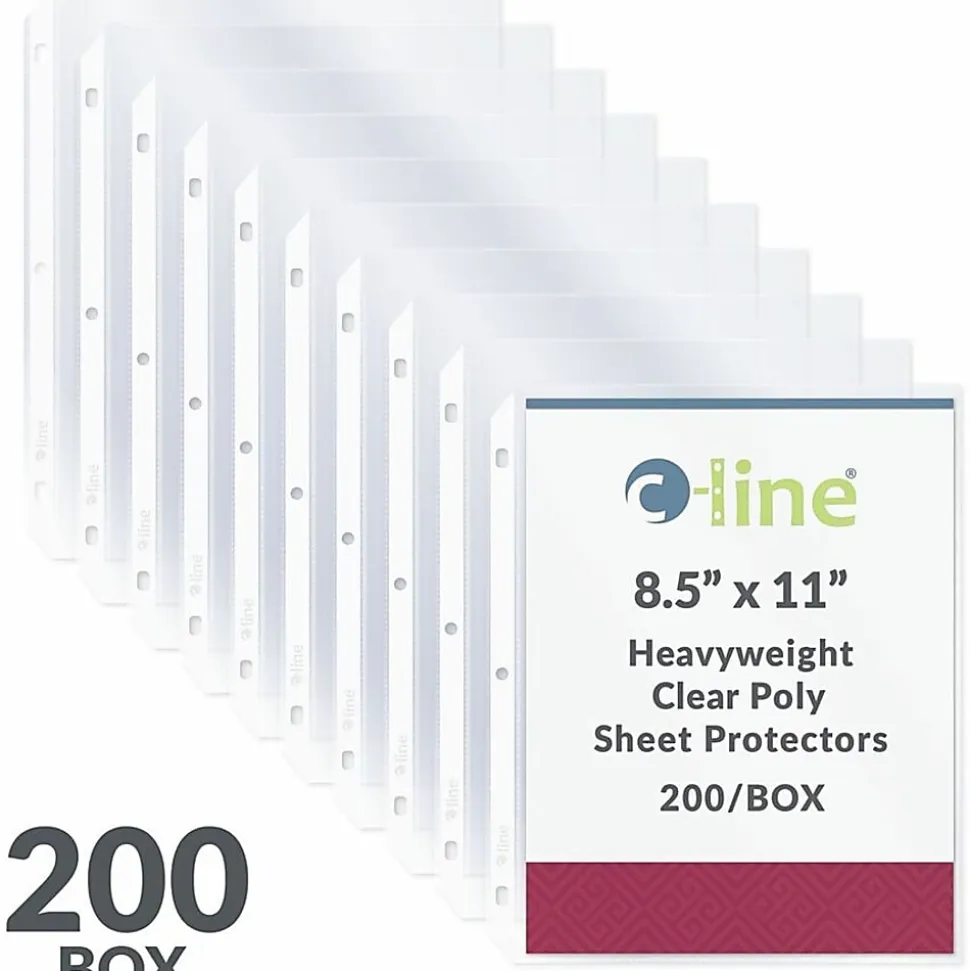 C-Line® Polypropylene Top-Loading Sheet Protectors, 8 1/2" x 11", Heavyweight, Box Of 200