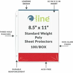C-Line® Polypropylene Top-Loading Sheet Protectors, 8 1/2