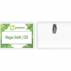 C-Line Sealed Clip Style Badge Holder Kit, Top Loading, 2 1/4